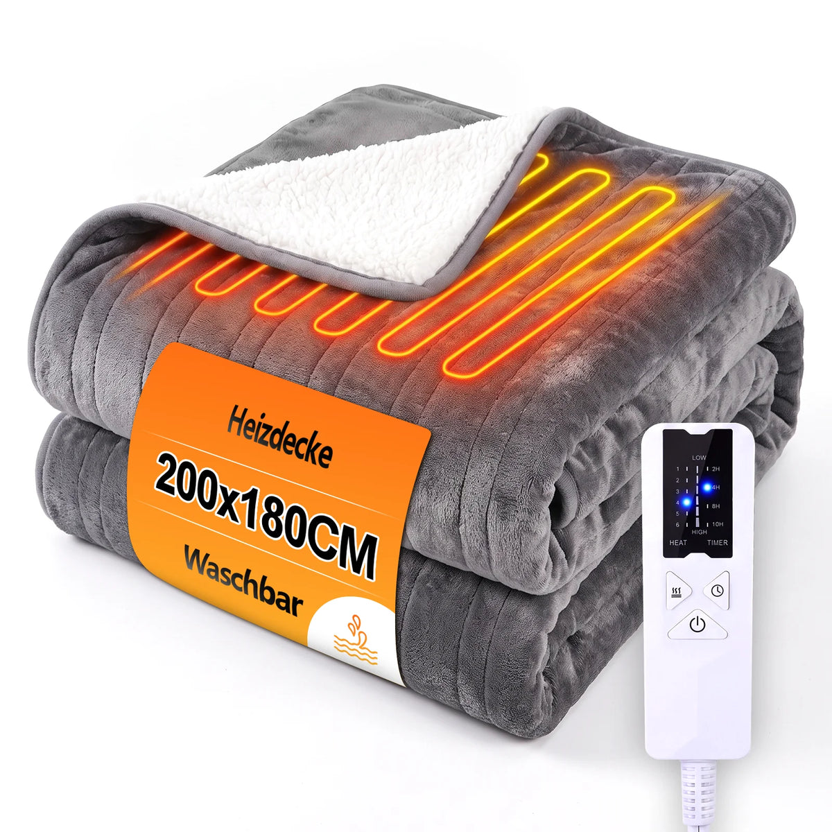 Elektrische warmtedeken met 6 warmtestanden en timer