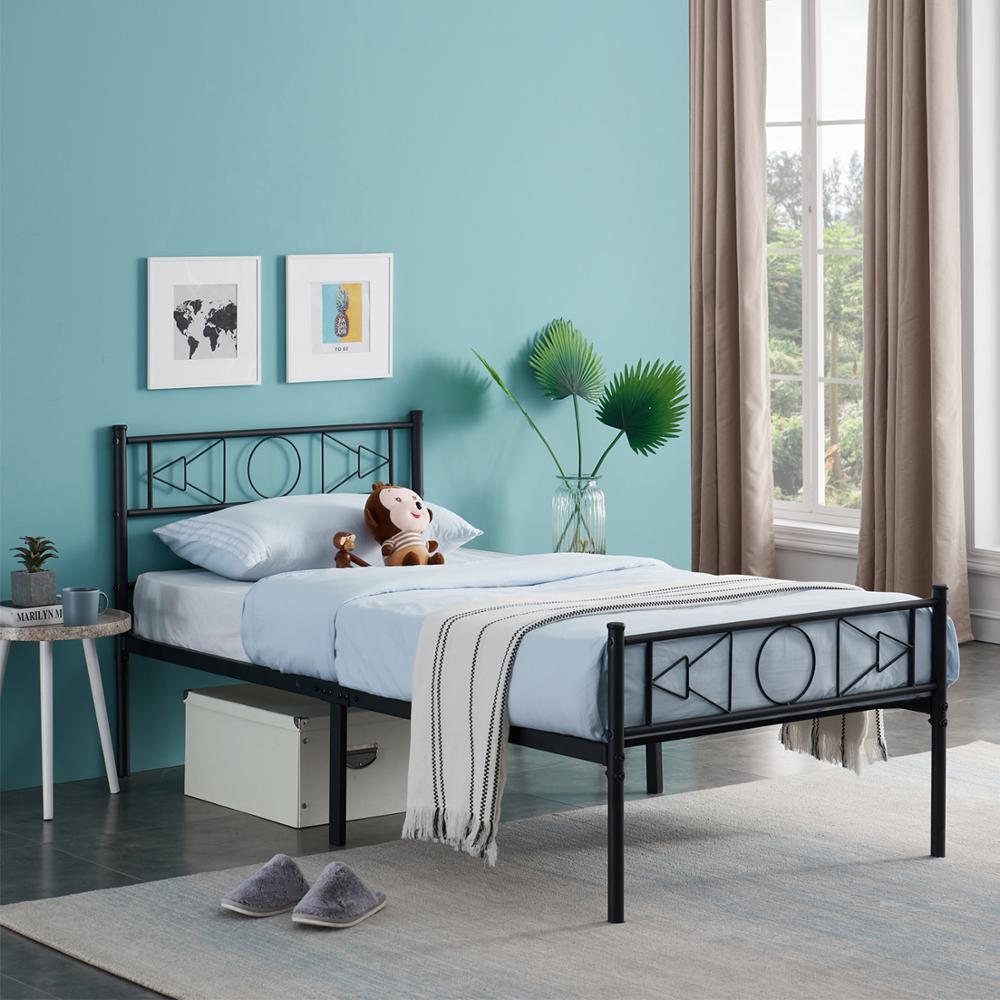 EGOONM Metalen bed - ijzeren bed frame - Zwart