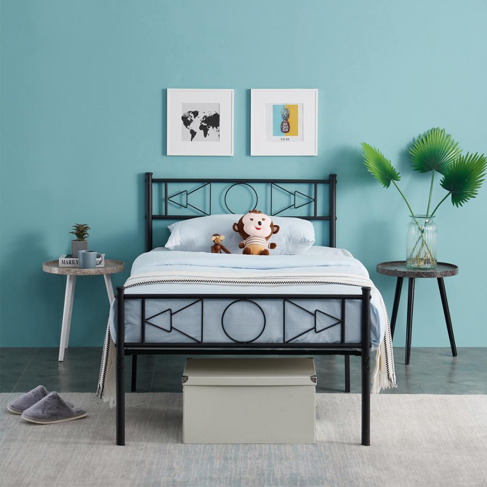 EGOONM Metalen bed - ijzeren bed frame - Zwart