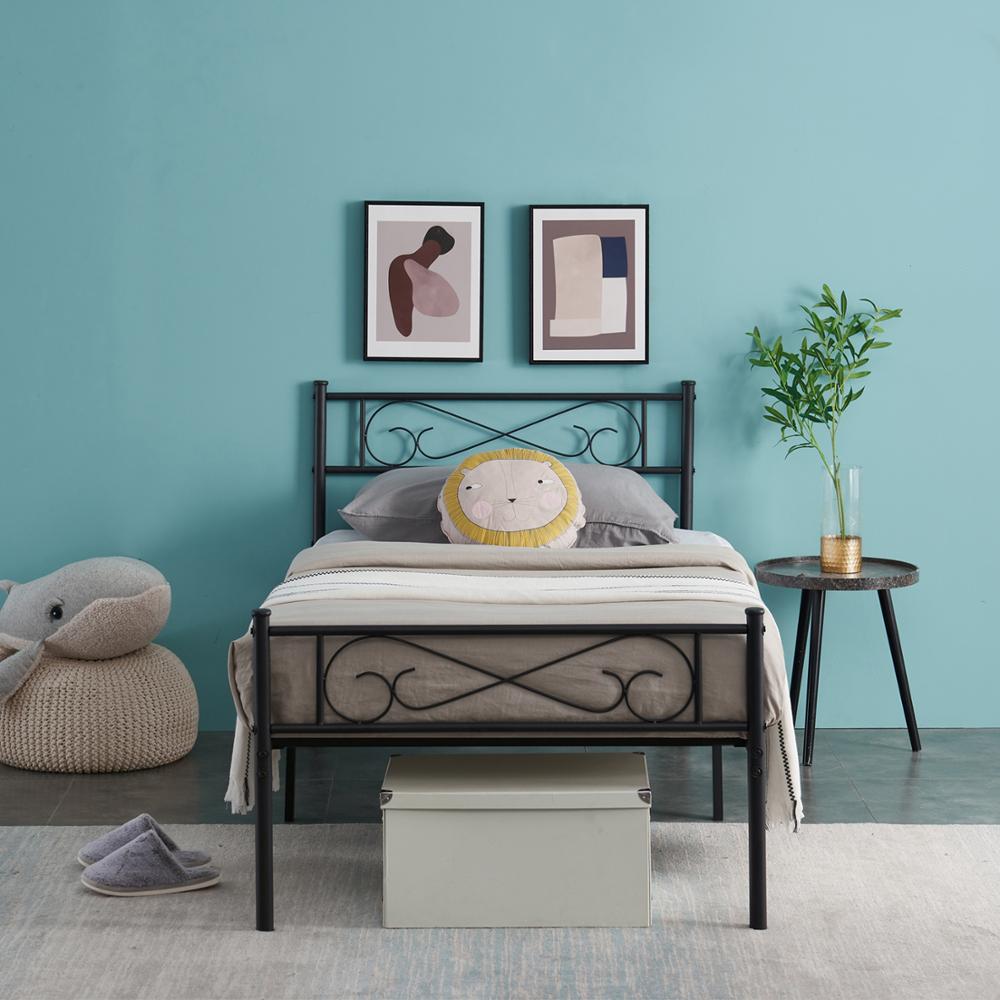 EGOONM Metalen bed - ijzeren bed frame - Zwart