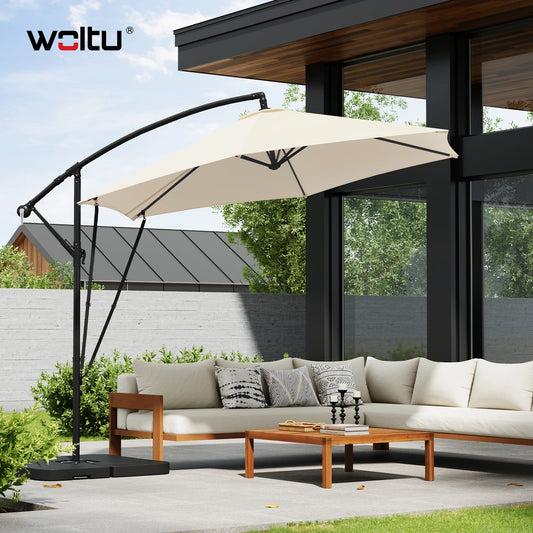WOLTU draaibare parasol – UV-bescherming, waterdicht, met draagtas