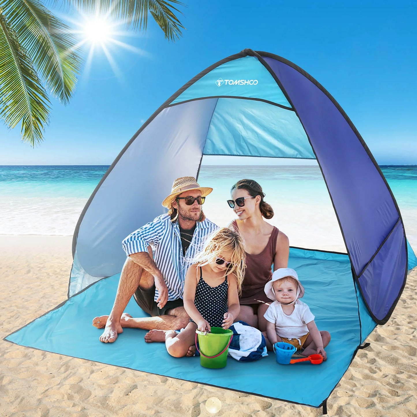 TOMSHOO Pop-up Tent – 3-4 Persoons - Lichtgewicht Camping