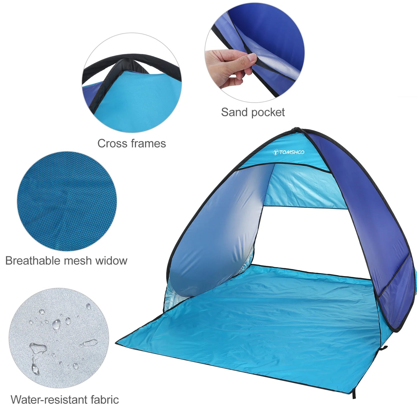 TOMSHOO Pop-up Tent – 3-4 Persoons - Lichtgewicht Camping