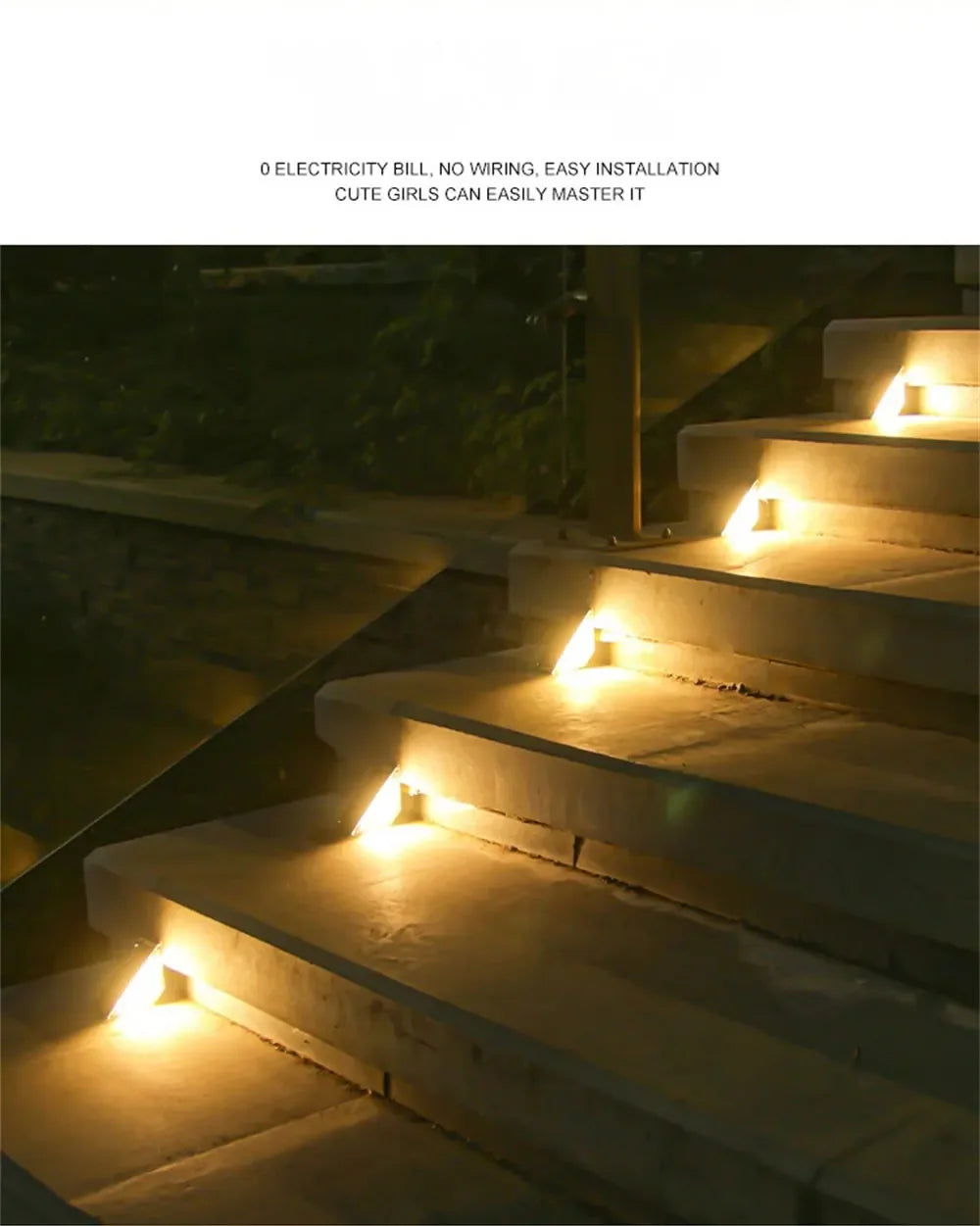 LED traplamp – Waterdicht & zonne-energie