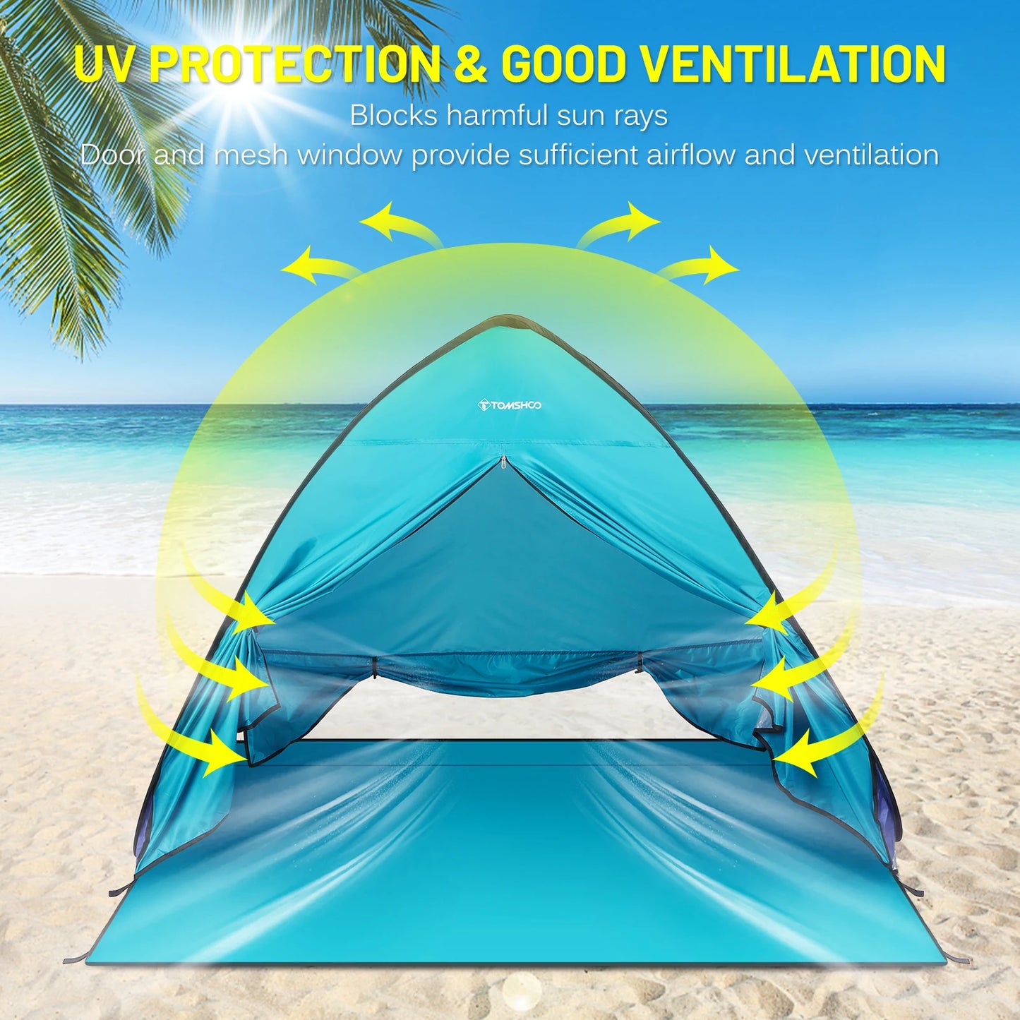 TOMSHOO Pop-up Tent – 3-4 Persoons - Lichtgewicht Camping