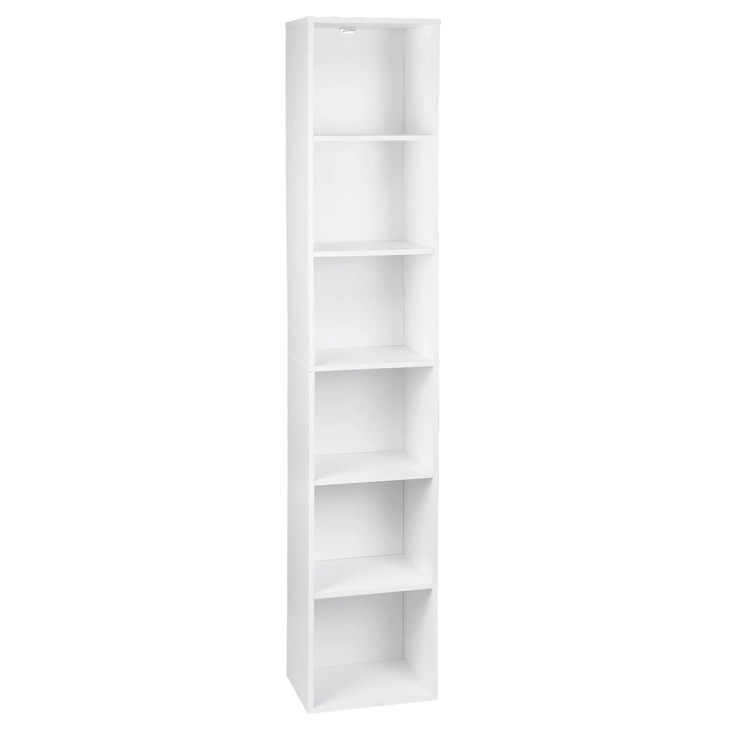 Opbergrek Witte boekenplank met Houten opbergkubussen