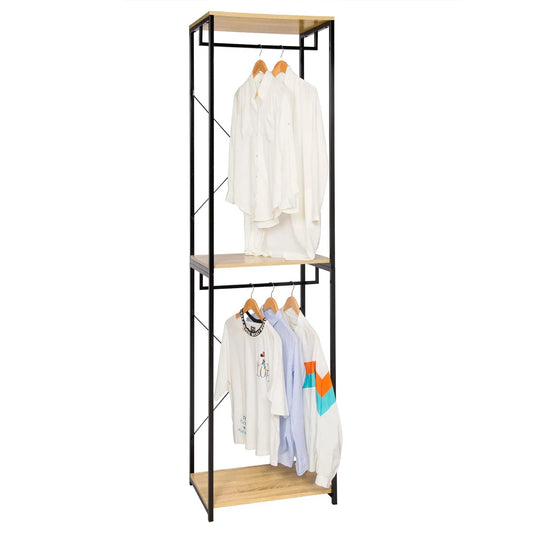 Kledingrek met Plank - Stabiele vloer staande kapstok