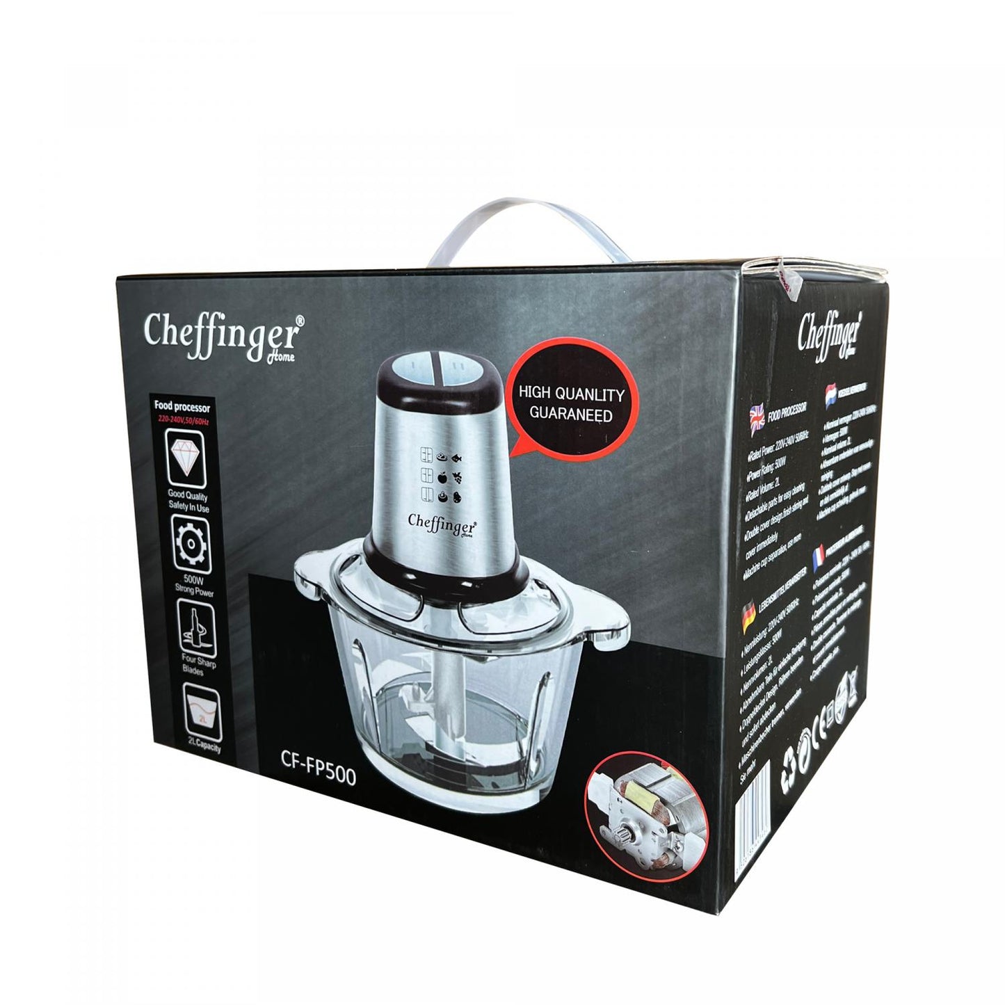 Cheffinger - CF-FP500: 2L Keukenmachine - 500W