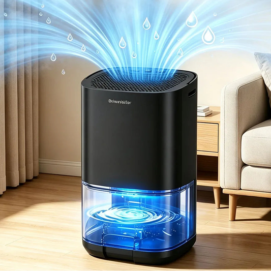 Compacte luchtontvochtiger met 1 liter watertank en sfeerverlichting
