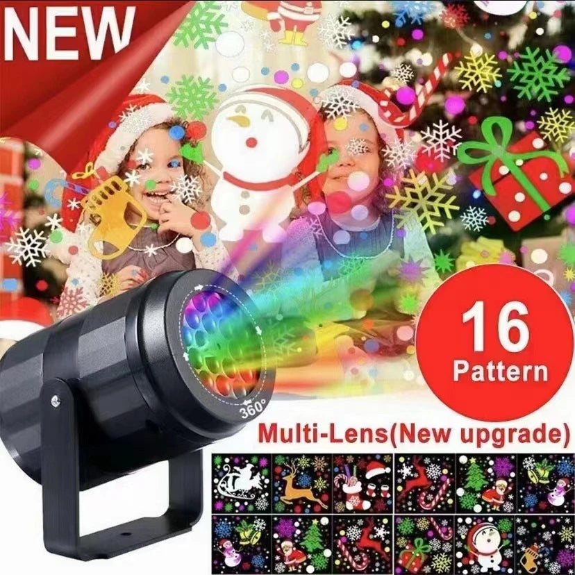 LED Sneeuwvlokprojector met 16 Patronen – USB
