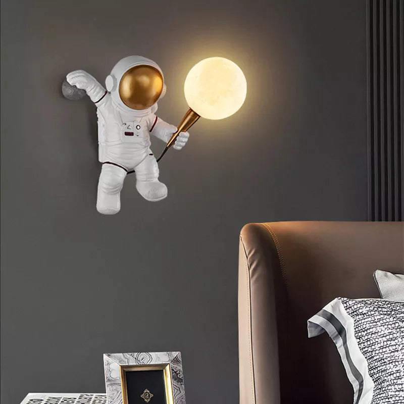 LED Wandlamp - Astronaut en Maan Ontwerp