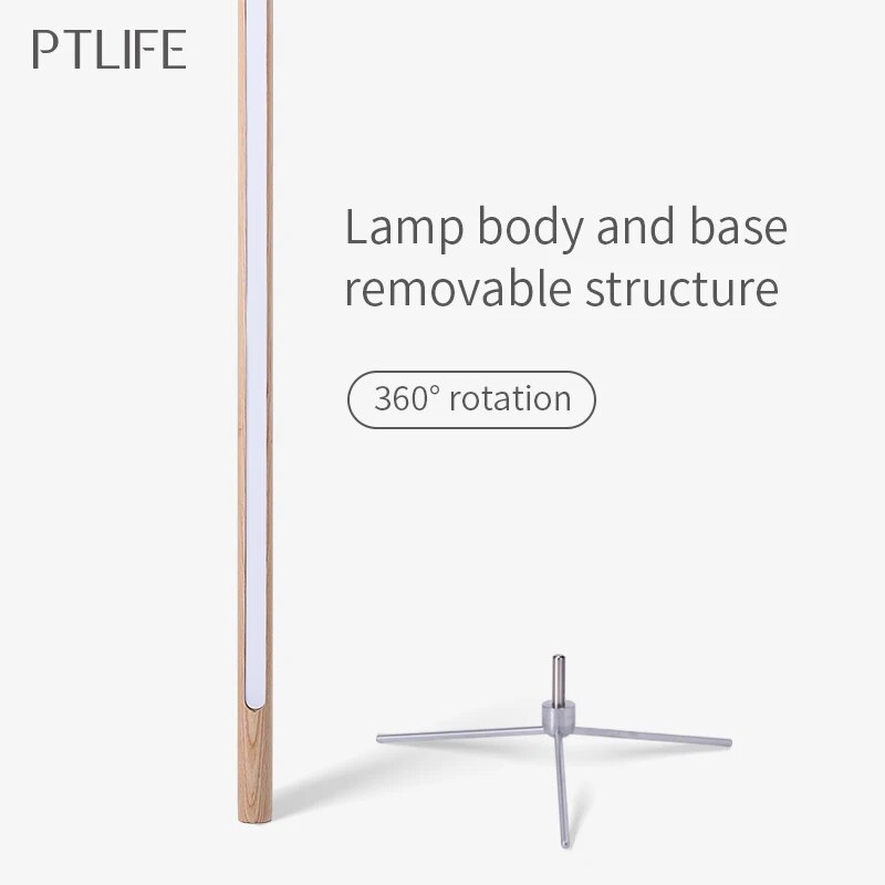 PT life - Moderne LED staande vloerlamp van massief Hout