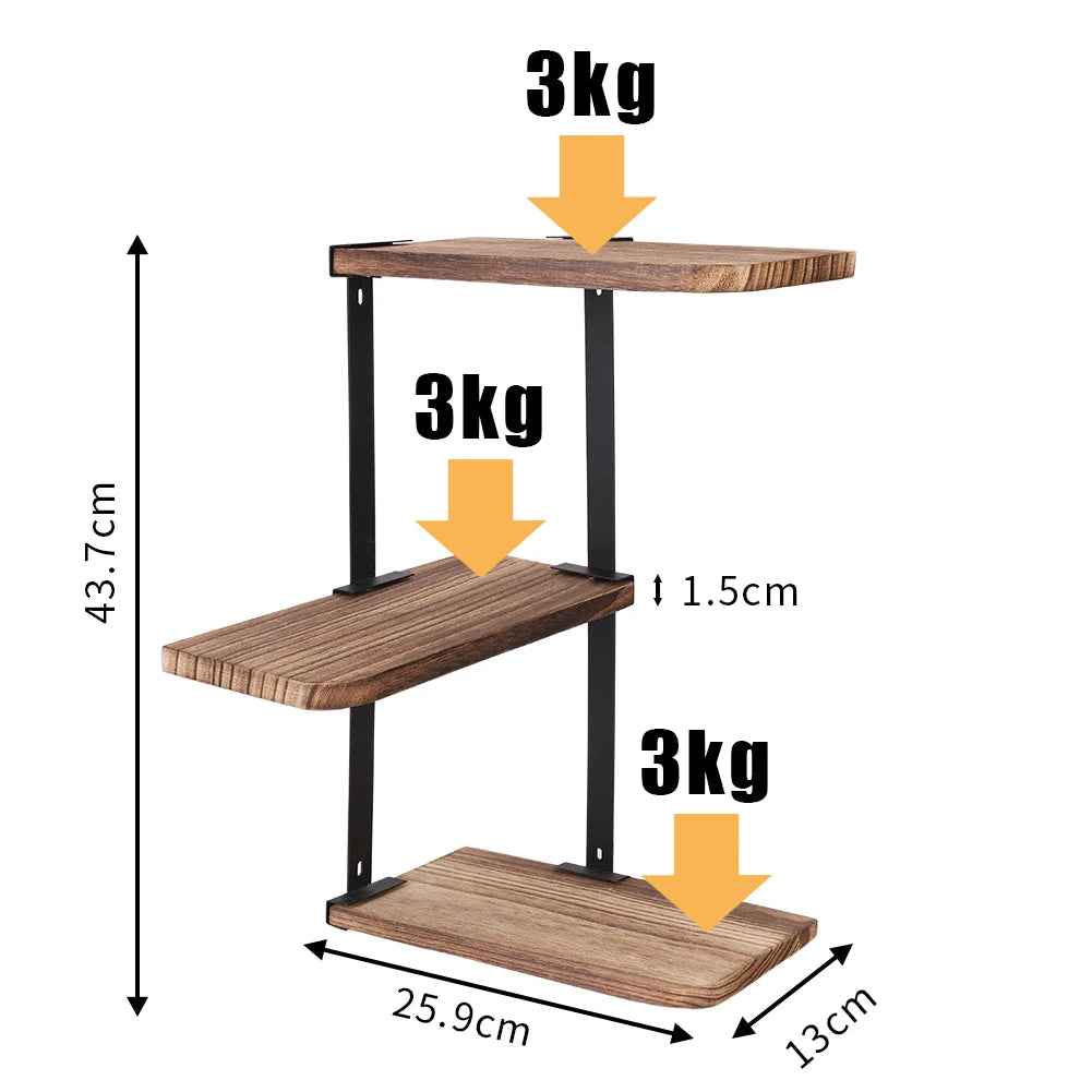 Houten hoekplank - Wandrek