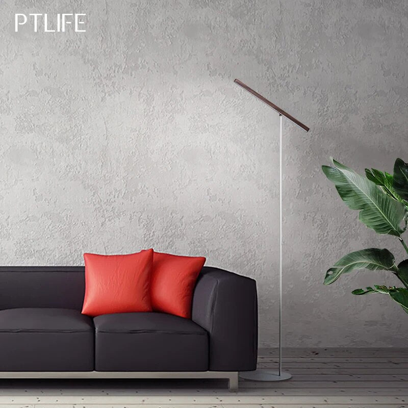 Pt life - Houten LED vloerlamp met draadloze 360° verstelbare leeslamp