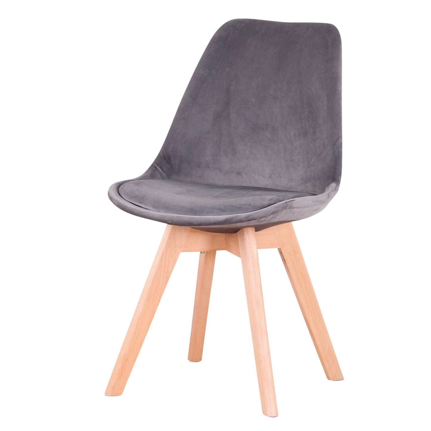 4 gestoffeerde fluwelen eetkamerstoelen - Scandinavische stijl