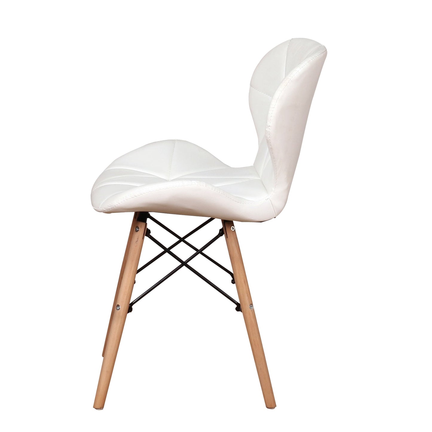 Een set van 4 Luxe Eetkamerstoelen - (wit/grijs/zwart).