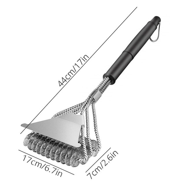 Barbecue-kit - Reinigingsborstel Roestvrijstaal - Driehoekige Borstel