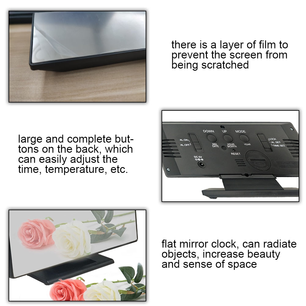 Digitale Wekker - Met Temperatuurweergave, Snooze Functie, Bureau Tafelklok, LED Klok.