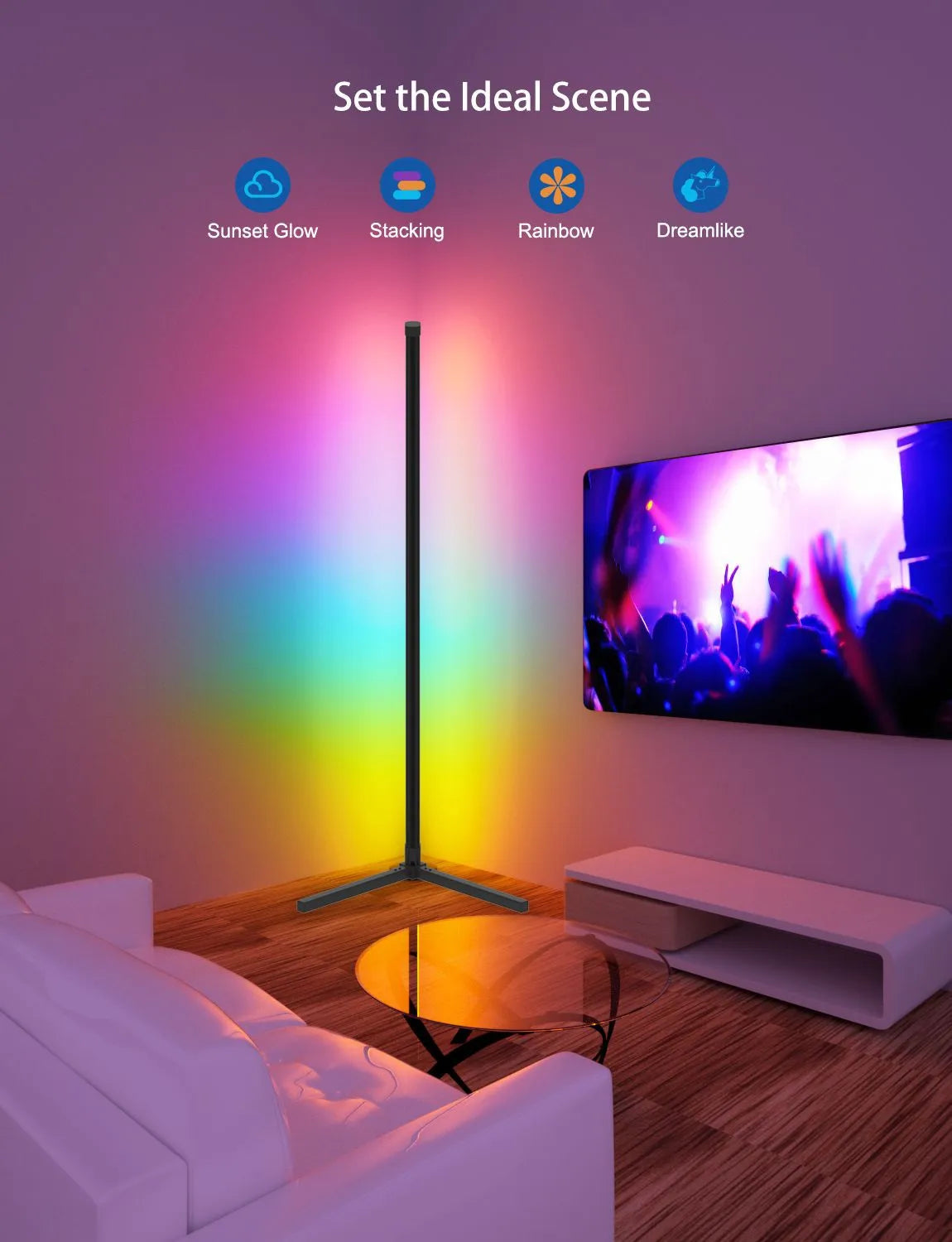 Slimme RGB Vloerlamp met muzieksynchronisatie