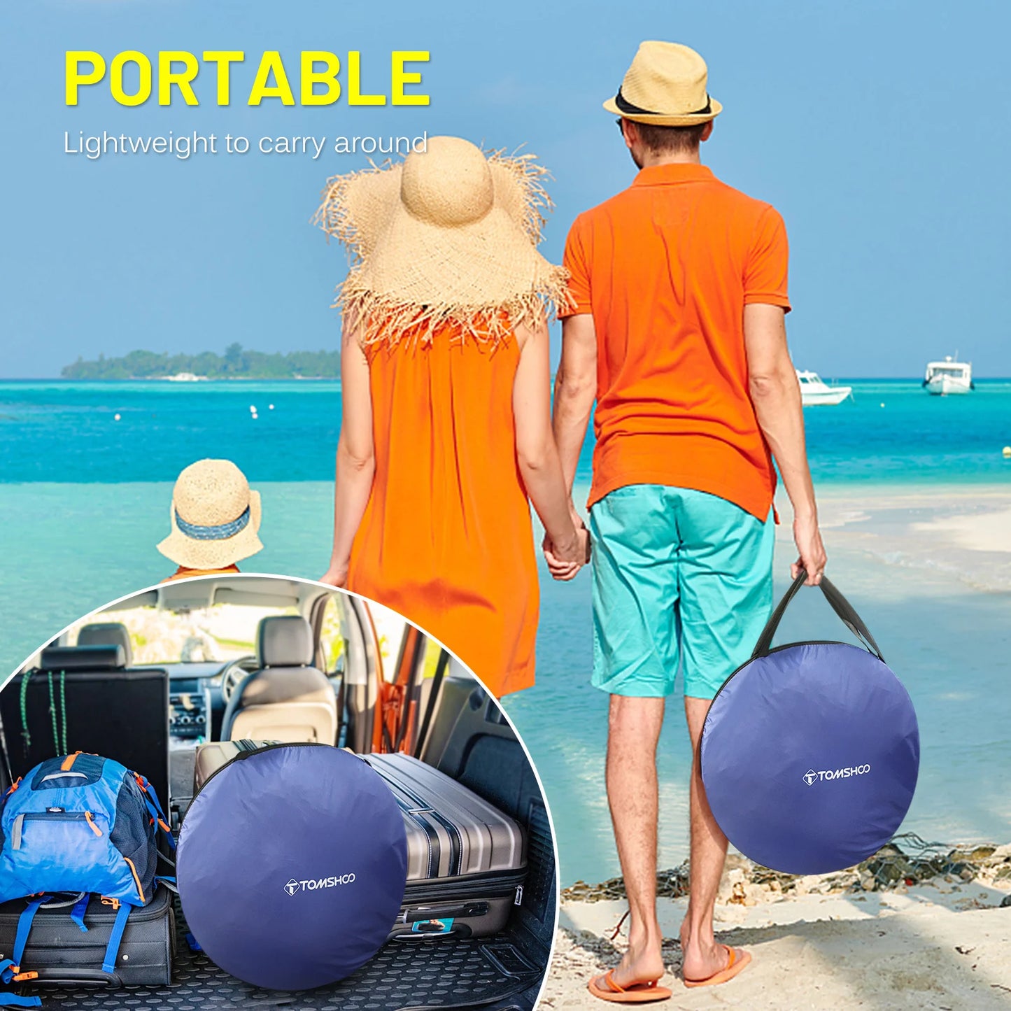 TOMSHOO Pop-up Tent – 3-4 Persoons - Lichtgewicht Camping