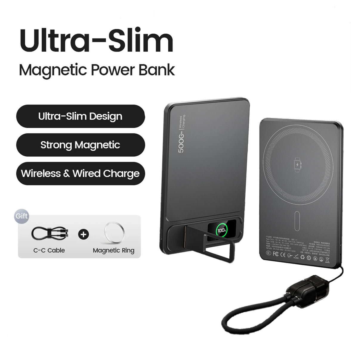 Magnetische Powerbank 5.000/10.000 mAh – 20W