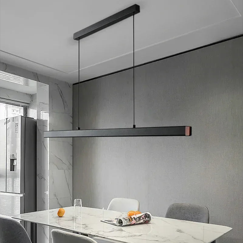 Moderne langwerpige LED-hanglamp voor eetkamer en woonkamer
