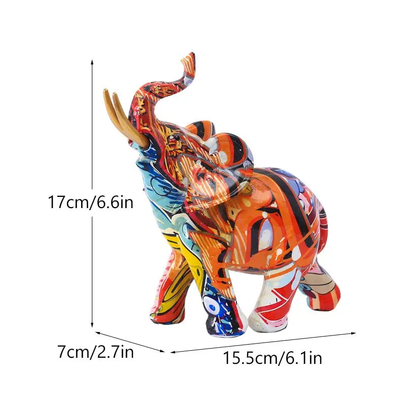 Kleurrijke Resin olifantenfiguren