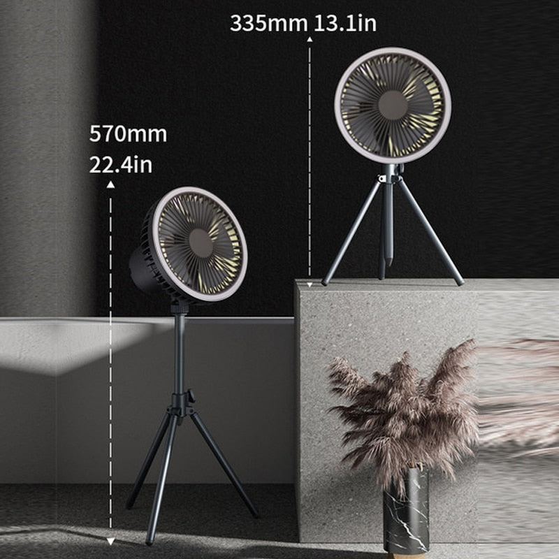 REUP -14000mAh - Draagbare ventilator - powerbank met Ledverlichting -Statief Elektrische Ventilator