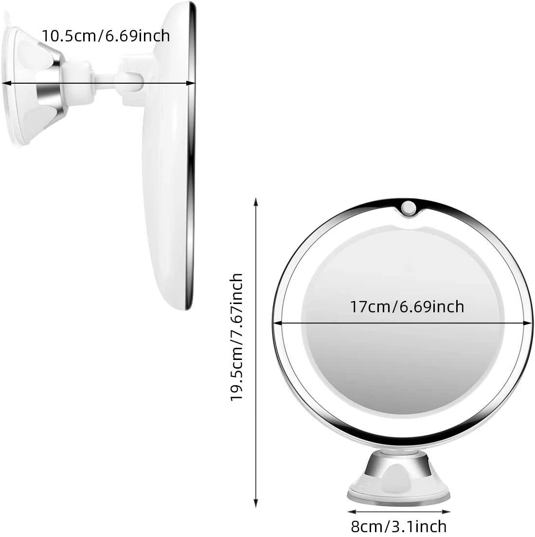 Cosmomiro - Flexibele 10x vergrotende spiegel met Ledverlichting en Touch screen