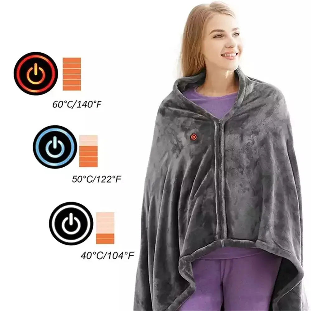 Elektrische Verwarming deken met USB - Tweezijdig Coral Fleece