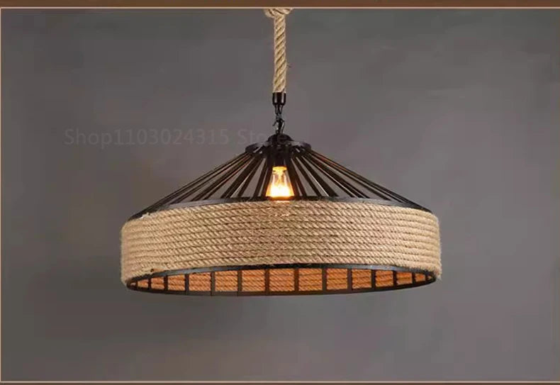 Klassieke Henneptouw hanglamp – Retro industrieel Design