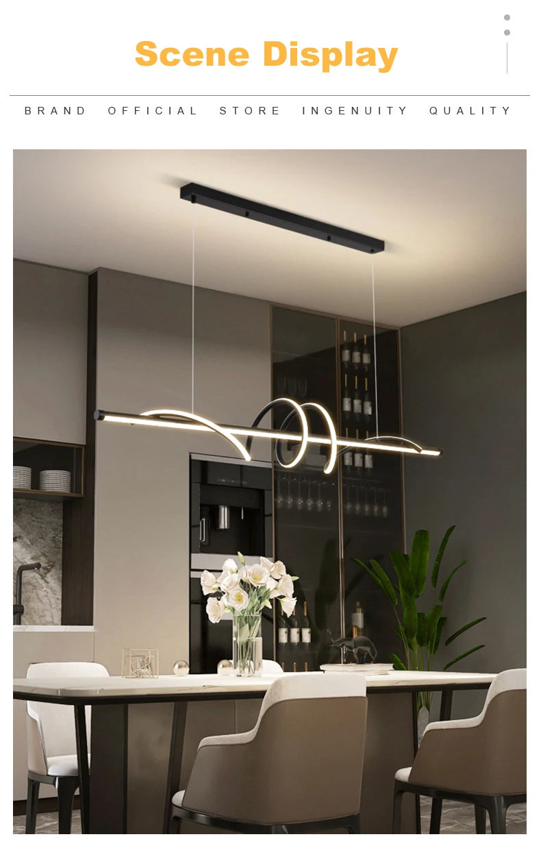 Moderne LED hanglamp 100 of 120 cm – zwart, goud of wit