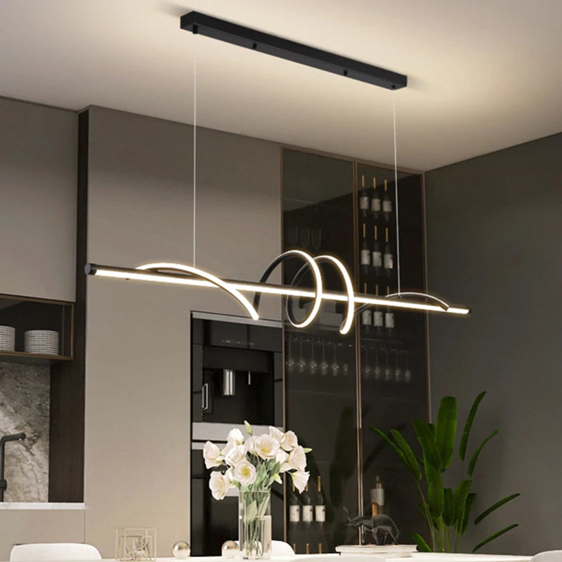 Moderne LED hanglamp 100 of 120 cm – zwart, goud of wit