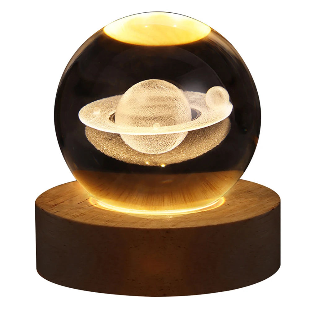 Unieke 3D Kristallen bal lamp - USB Nachtlampje