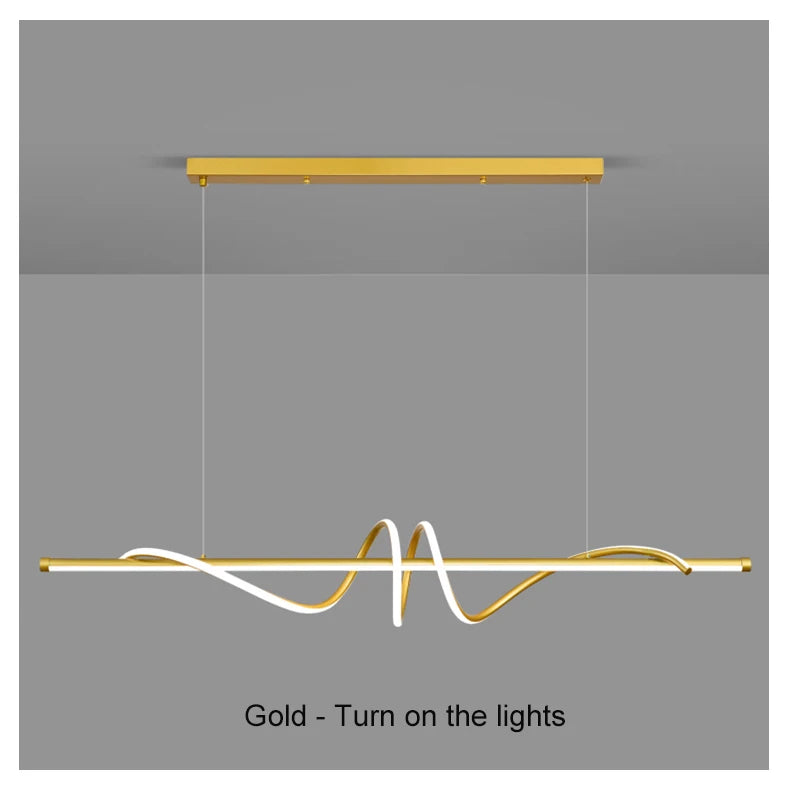 Moderne LED hanglamp 100 of 120 cm – zwart, goud of wit
