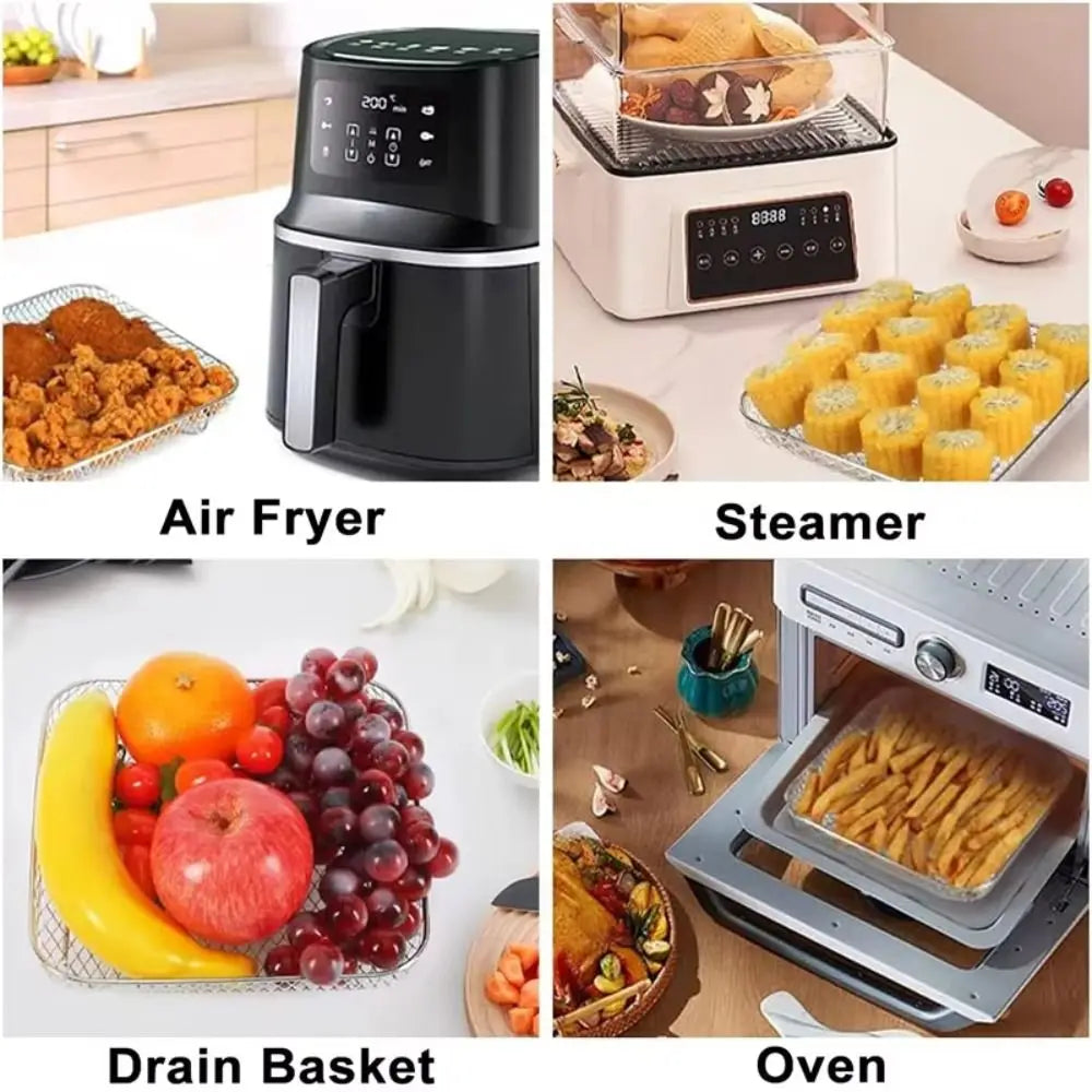 Stapelbaar RVS Airfryerrek – Grillmandje