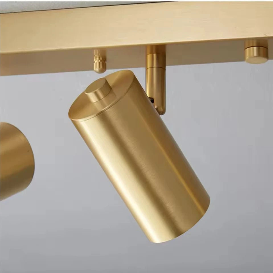 Goudkleurige plafondspot met 3 of 4 lichtpunten – modern design