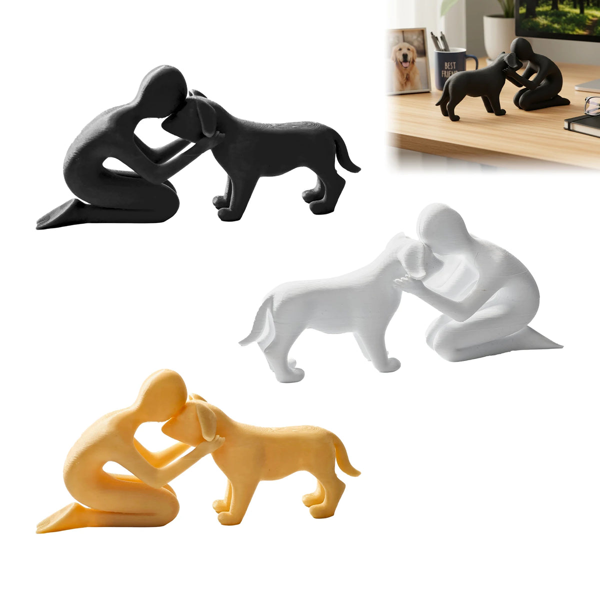Beeldje Baasje met Hond – 18 cm