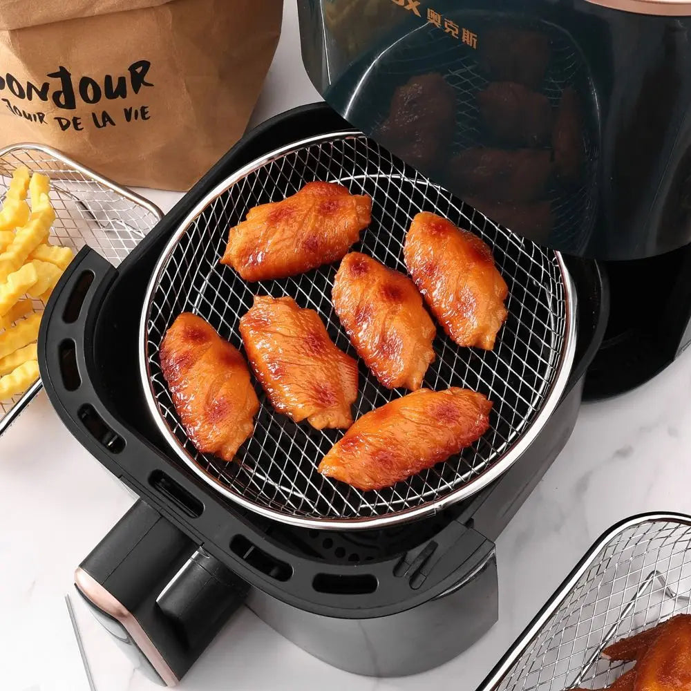 Stapelbaar RVS Airfryerrek – Grillmandje