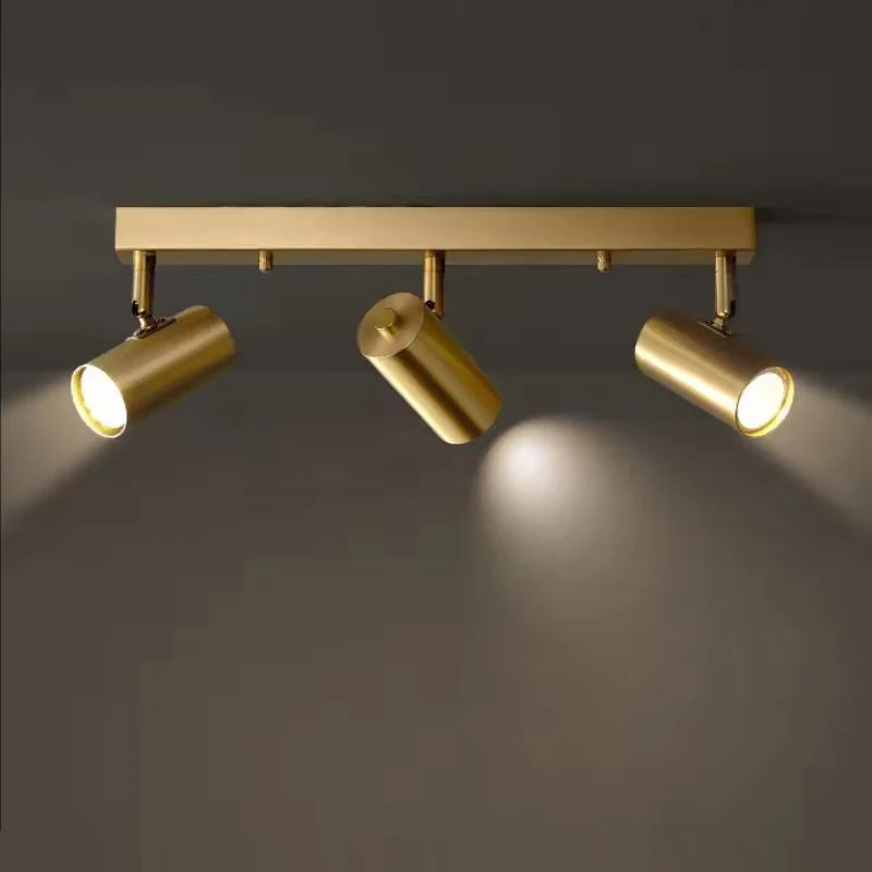 Goudkleurige plafondspot met 3 of 4 lichtpunten – modern design