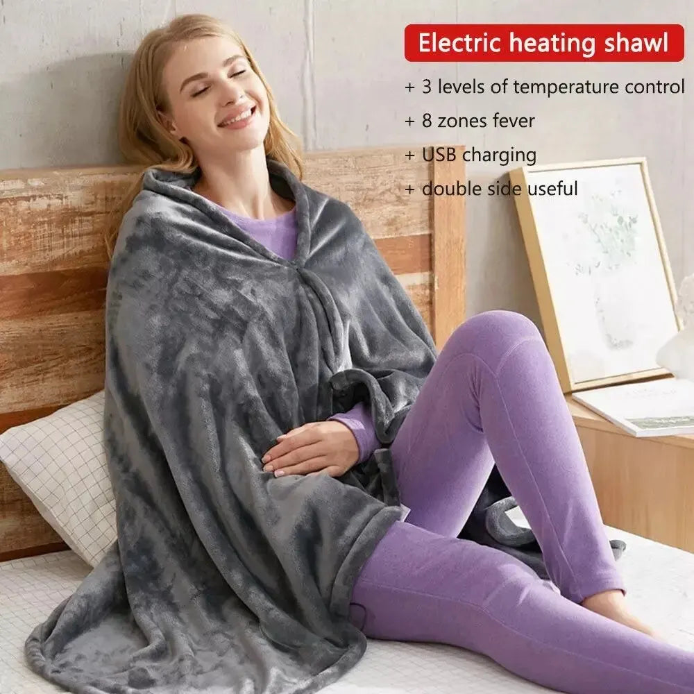 Elektrische Verwarming deken met USB - Tweezijdig Coral Fleece