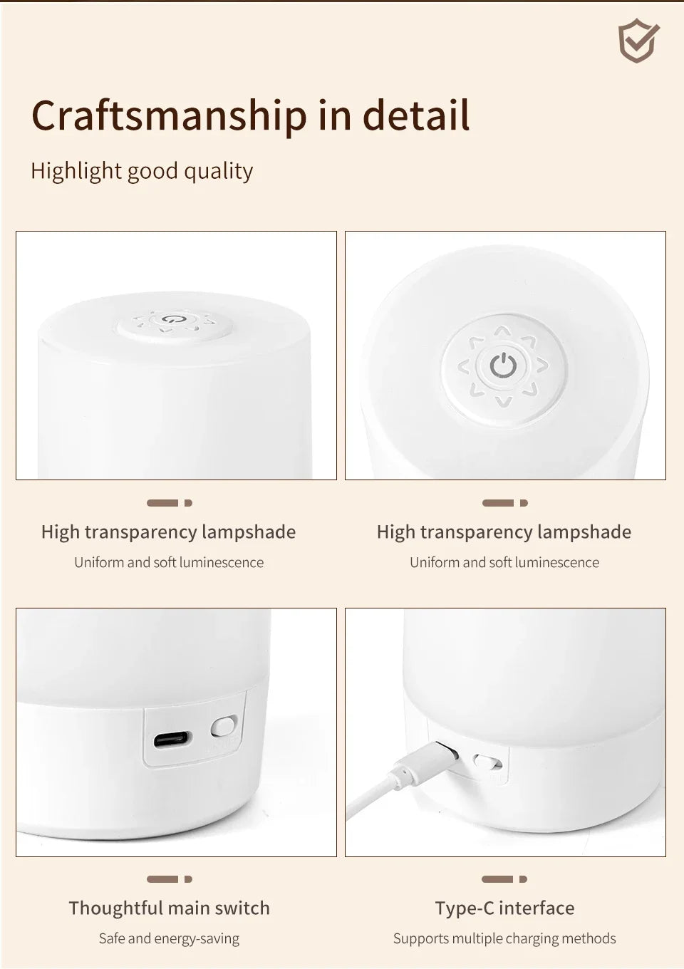 Oplaadbare LED Tafellamp met Touchbediening – Dimbaar