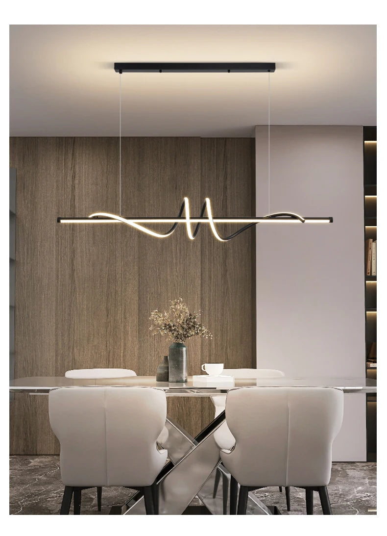 Moderne LED hanglamp 100 of 120 cm – zwart, goud of wit