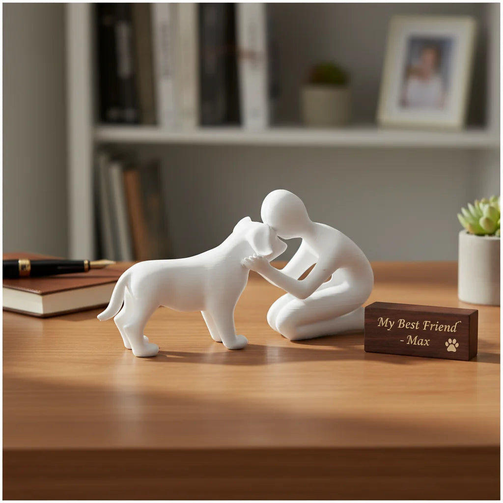 Beeldje Baasje met Hond – 18 cm