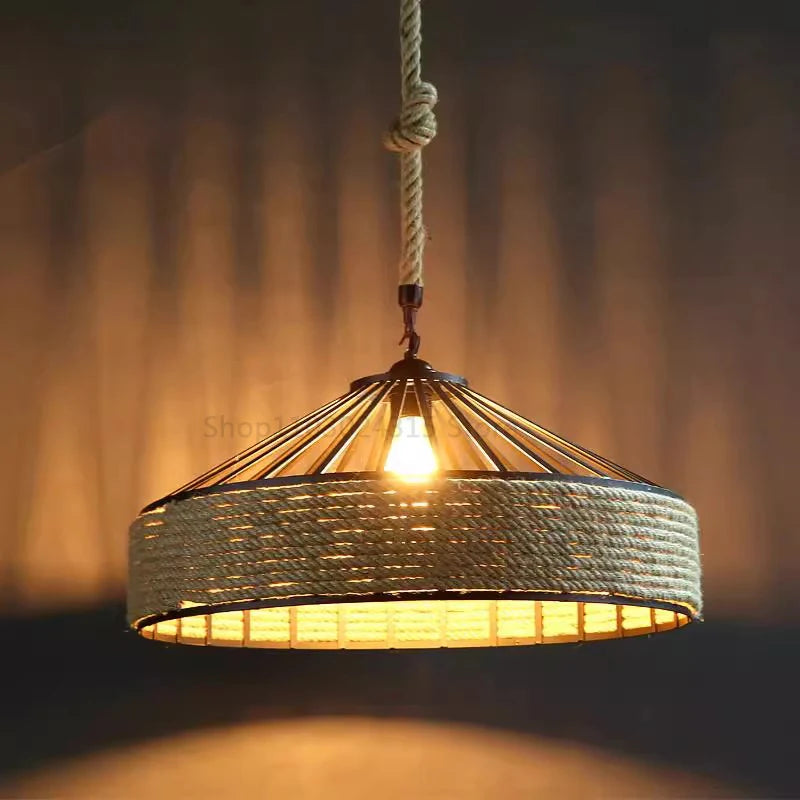 Klassieke Henneptouw hanglamp – Retro industrieel Design