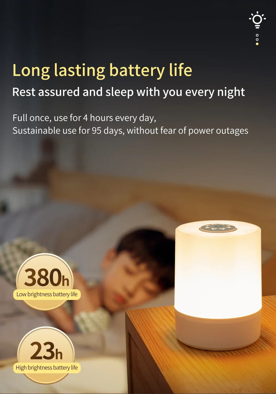 Oplaadbare LED Tafellamp met Touchbediening – Dimbaar