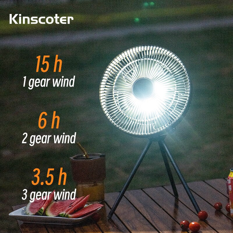 Elektrische Oscillerende Ventilator - met Afstandsbediening - Ledverlichting.