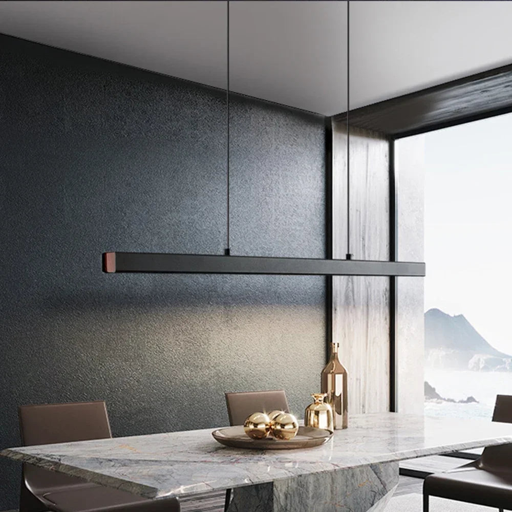 Moderne langwerpige LED-hanglamp voor eetkamer en woonkamer