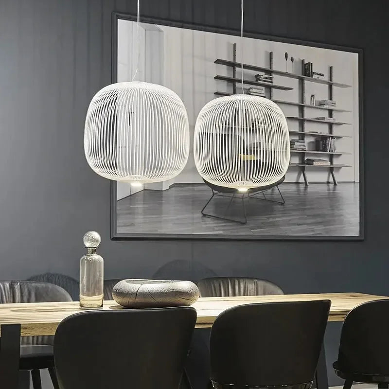 Moderne Hanglamp met Vogelkooi-design