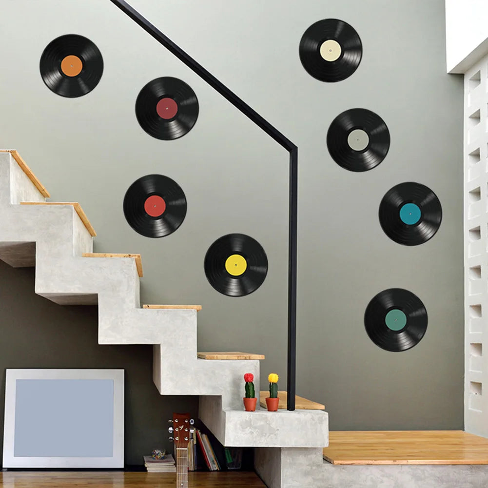 Set van Vinyl platen muurstickers - Muzikale decoratie